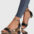 Alison | Orthopedic Heeled Sandals - Black Leather