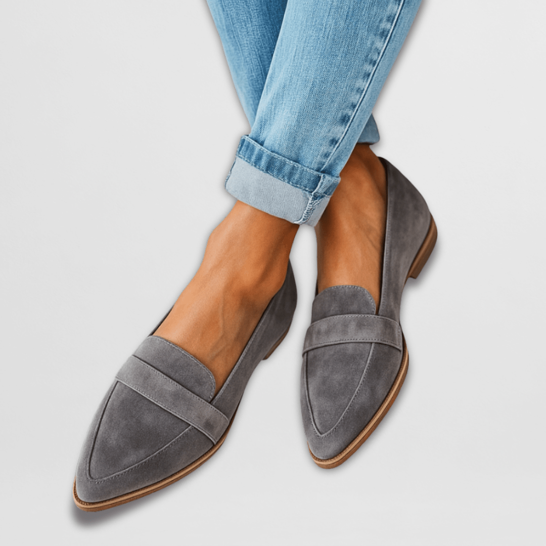 Alice | Women’s Orthopedic Pointed Toe Loafers - Black Leather
