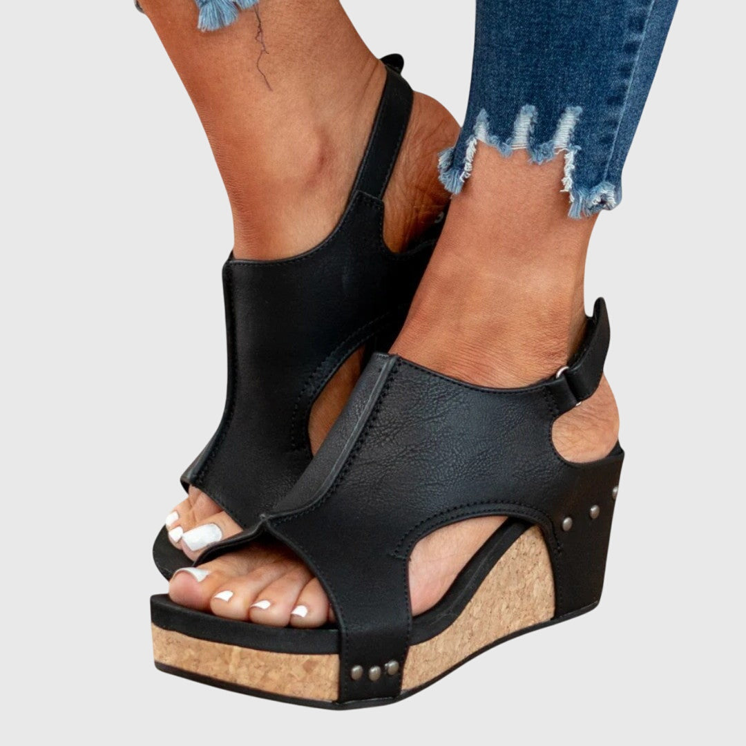 Adela | Orthopedic Sandals - Black Leather