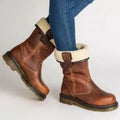 Lined Leather Winter Boots - Black