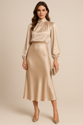 Emma | Women’s Casual Satin Midi Dress