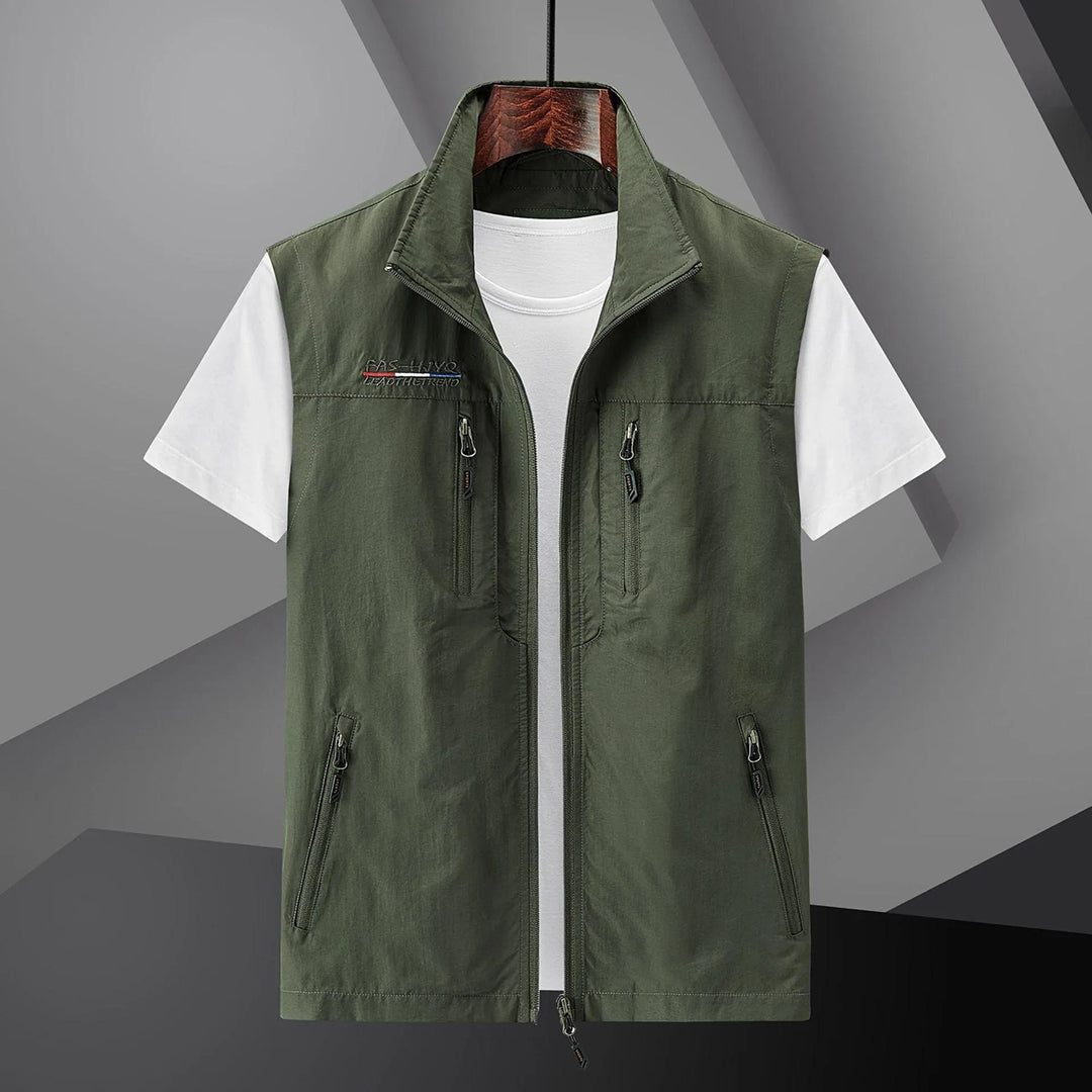 Herbert | Casual Sleeveless Vest with Front Zipper - Grey