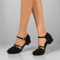 Christa | Dance Shoes Flex Sole - Black Leather