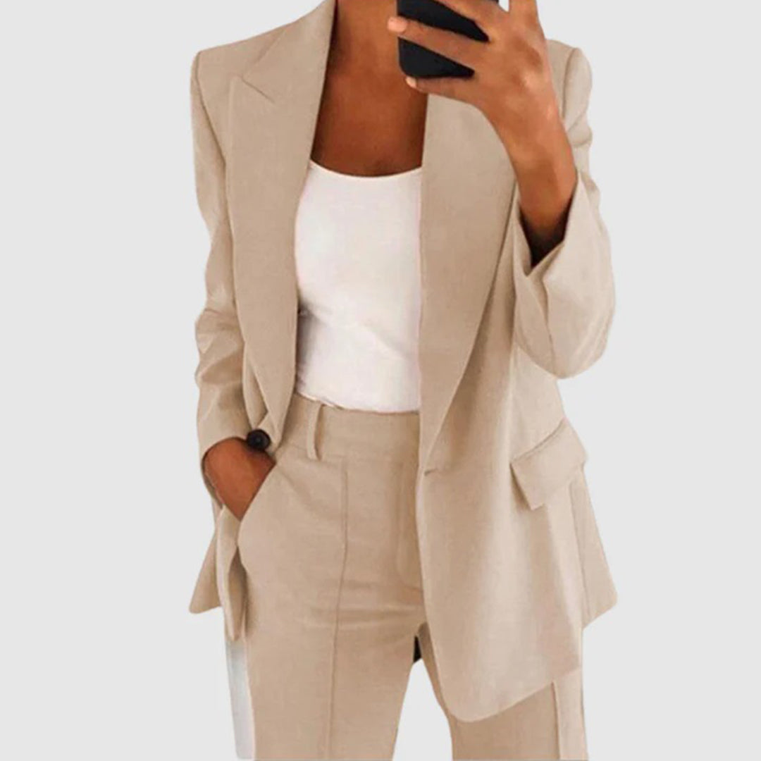 Florence | Blazer and Pants Set - Black Wool Blend
