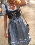 Pauline | Elegant Traditional Dress - Blue Silk