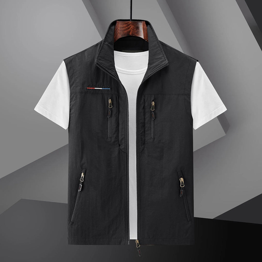 Herbert | Casual Sleeveless Vest with Front Zipper - Grey