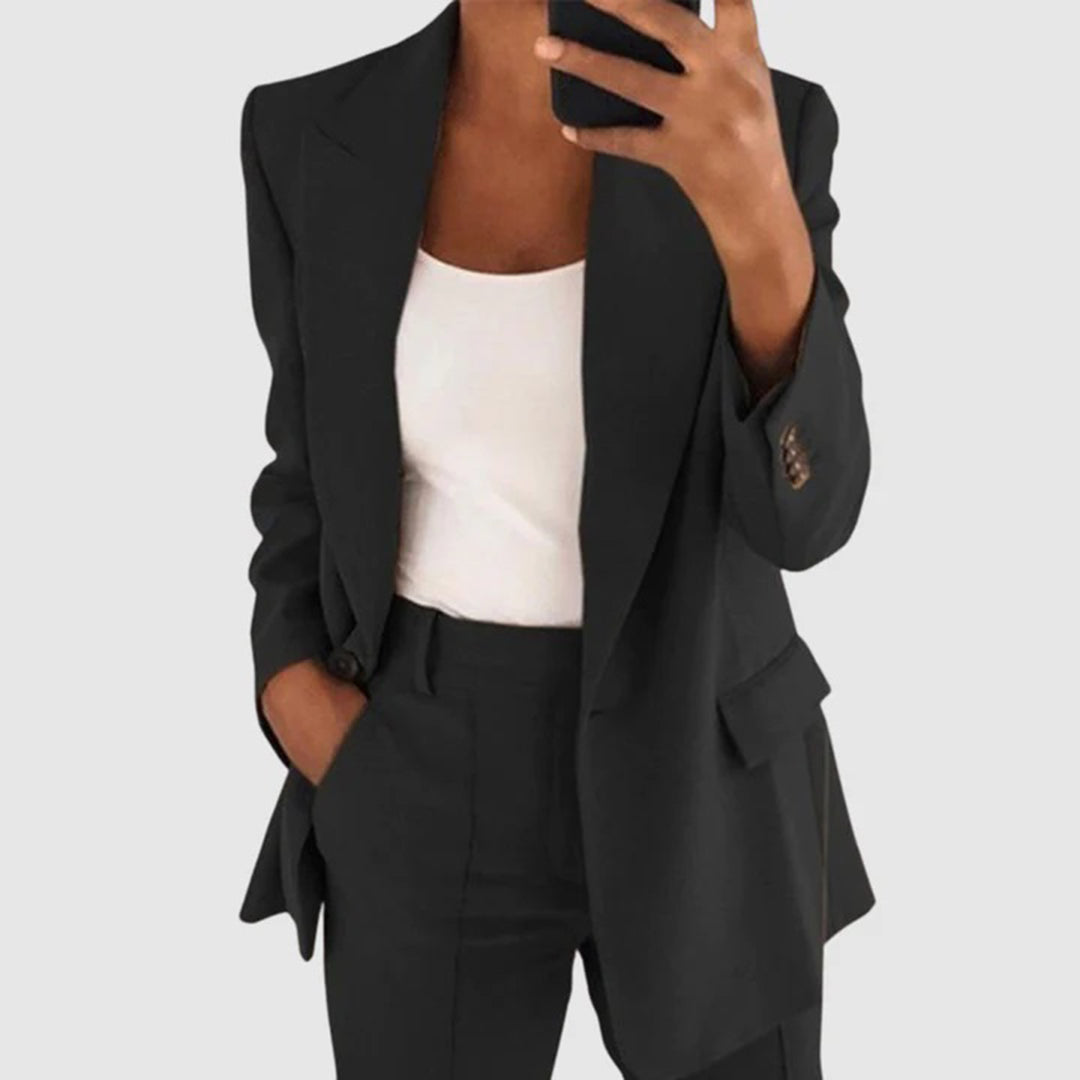 Florence | Blazer and Pants Set - Black Wool Blend