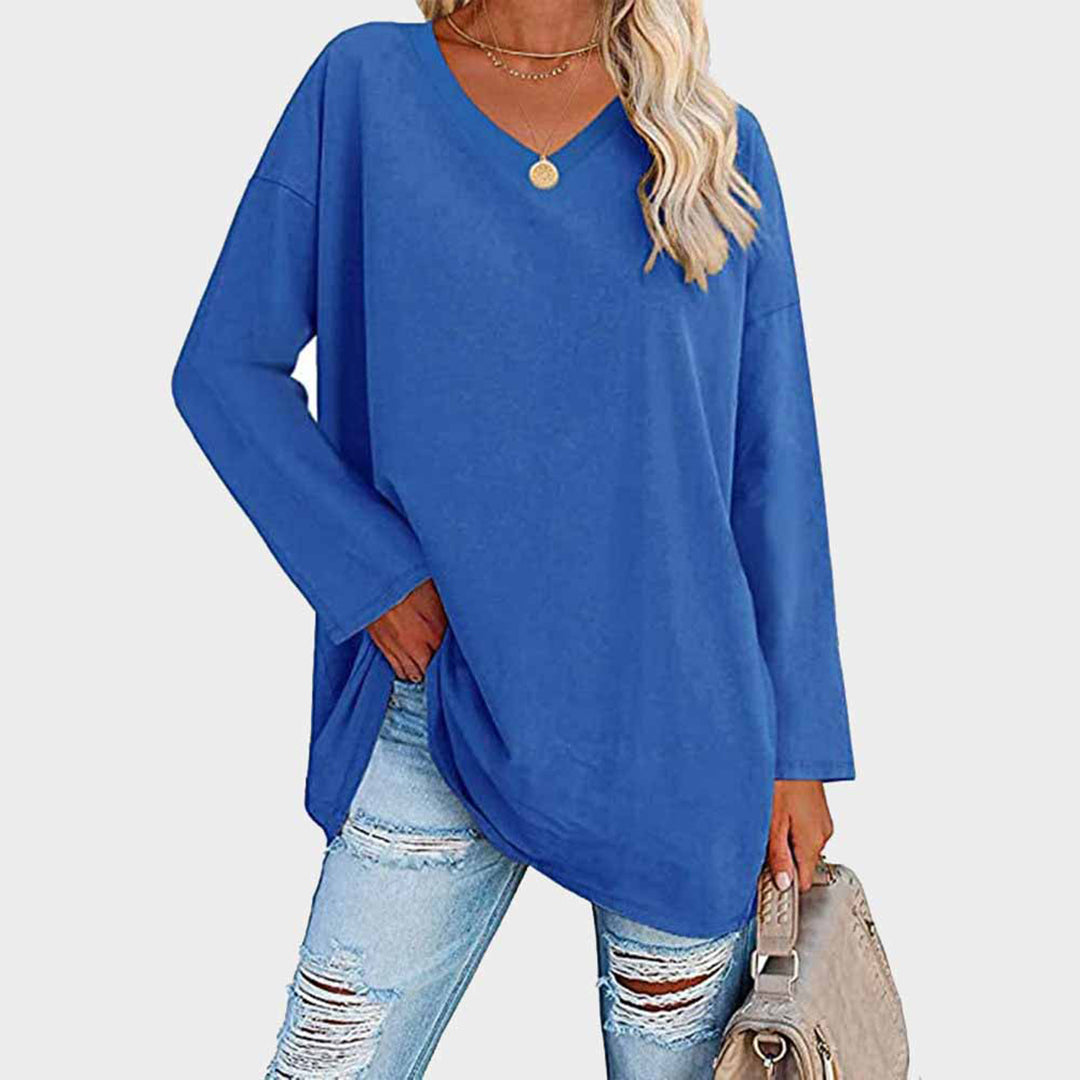 Elke | Loose Top V-Neck - White