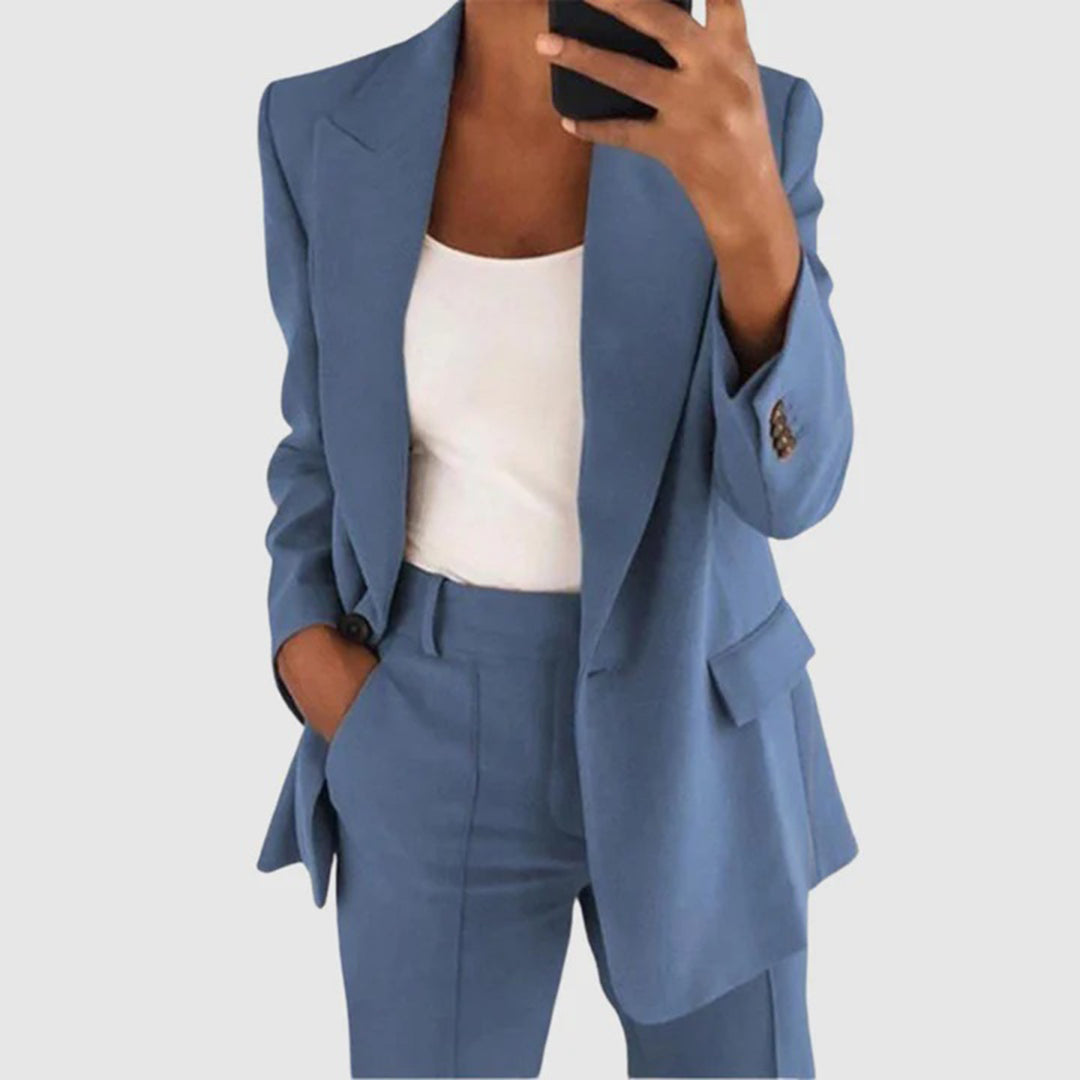 Florence | Blazer and Pants Set - Black Wool Blend