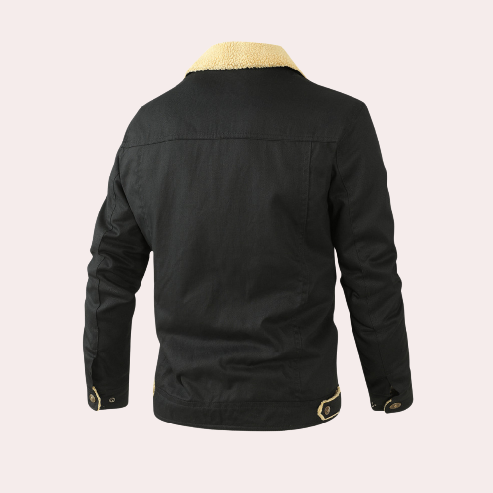 Oliver | Men's Sherpa-Lined Winter Jacket - Warm Black