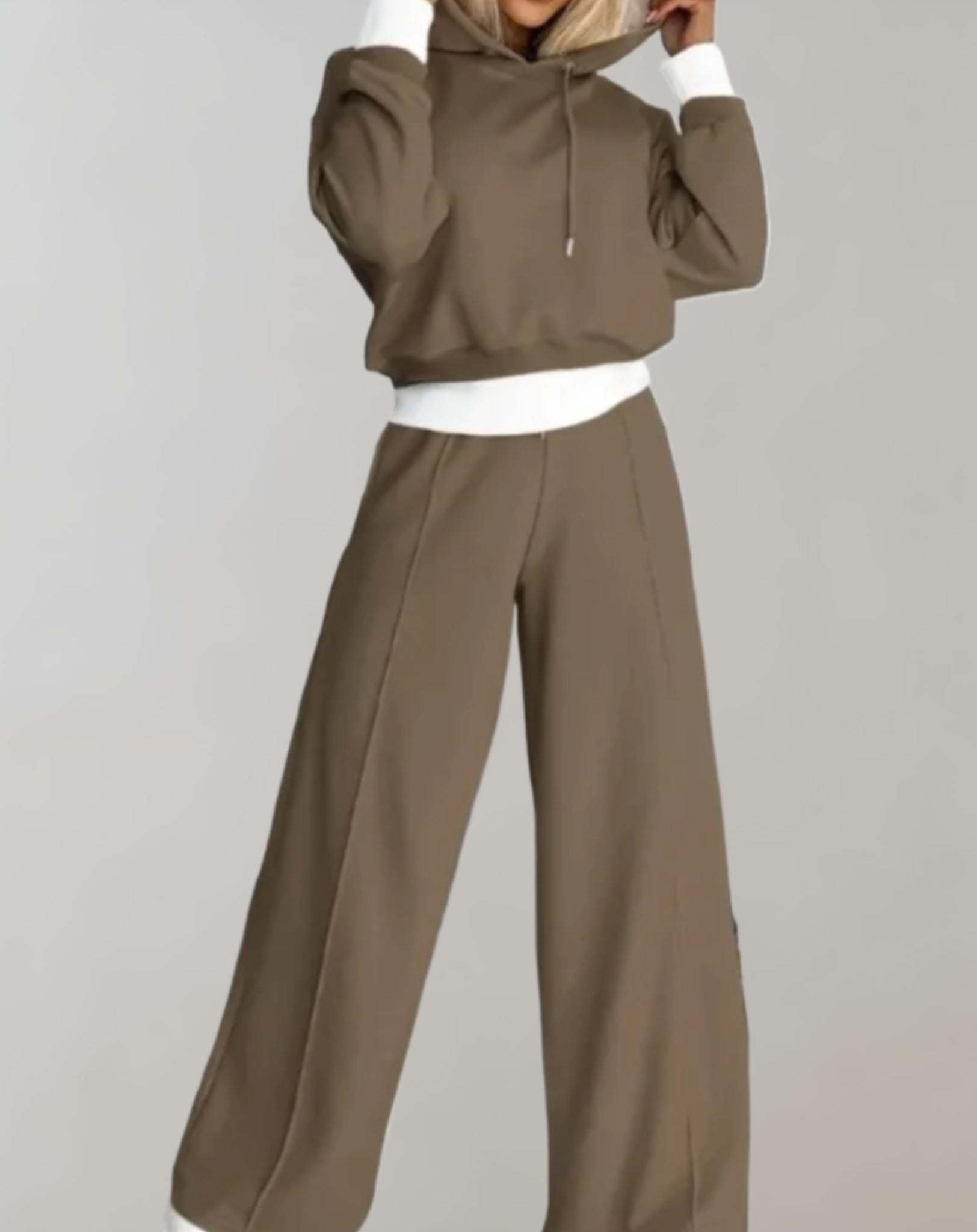 Carmen | Hoodie and Jogging Suit Set - Grey Cotton