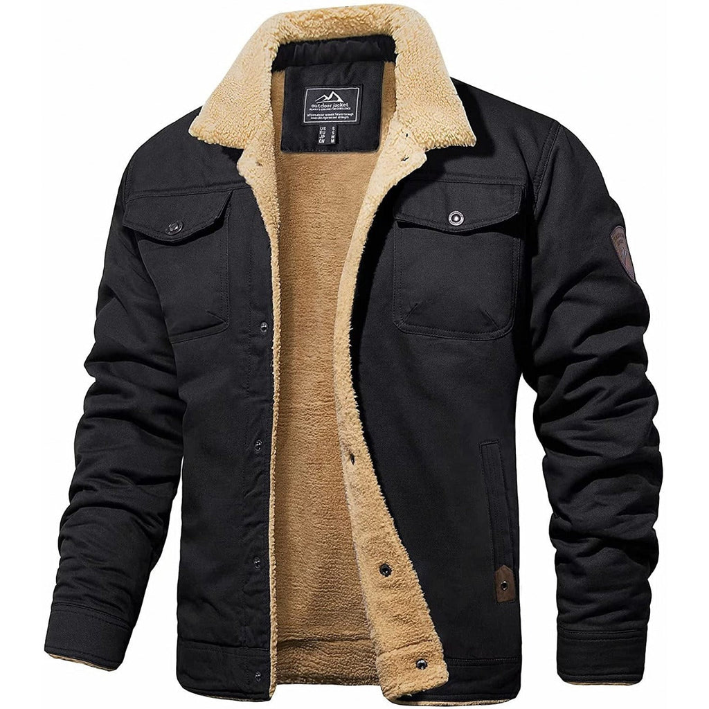 Oliver | Men's Sherpa-Lined Winter Jacket - Warm Black