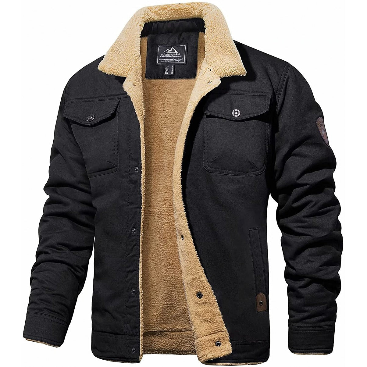 Oliver | Men's Sherpa-Lined Winter Jacket - Warm Black