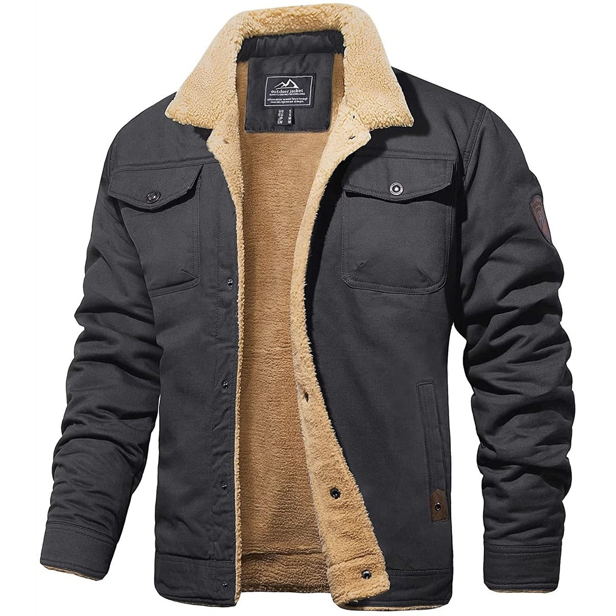 Oliver | Men's Sherpa-Lined Winter Jacket - Warm Black