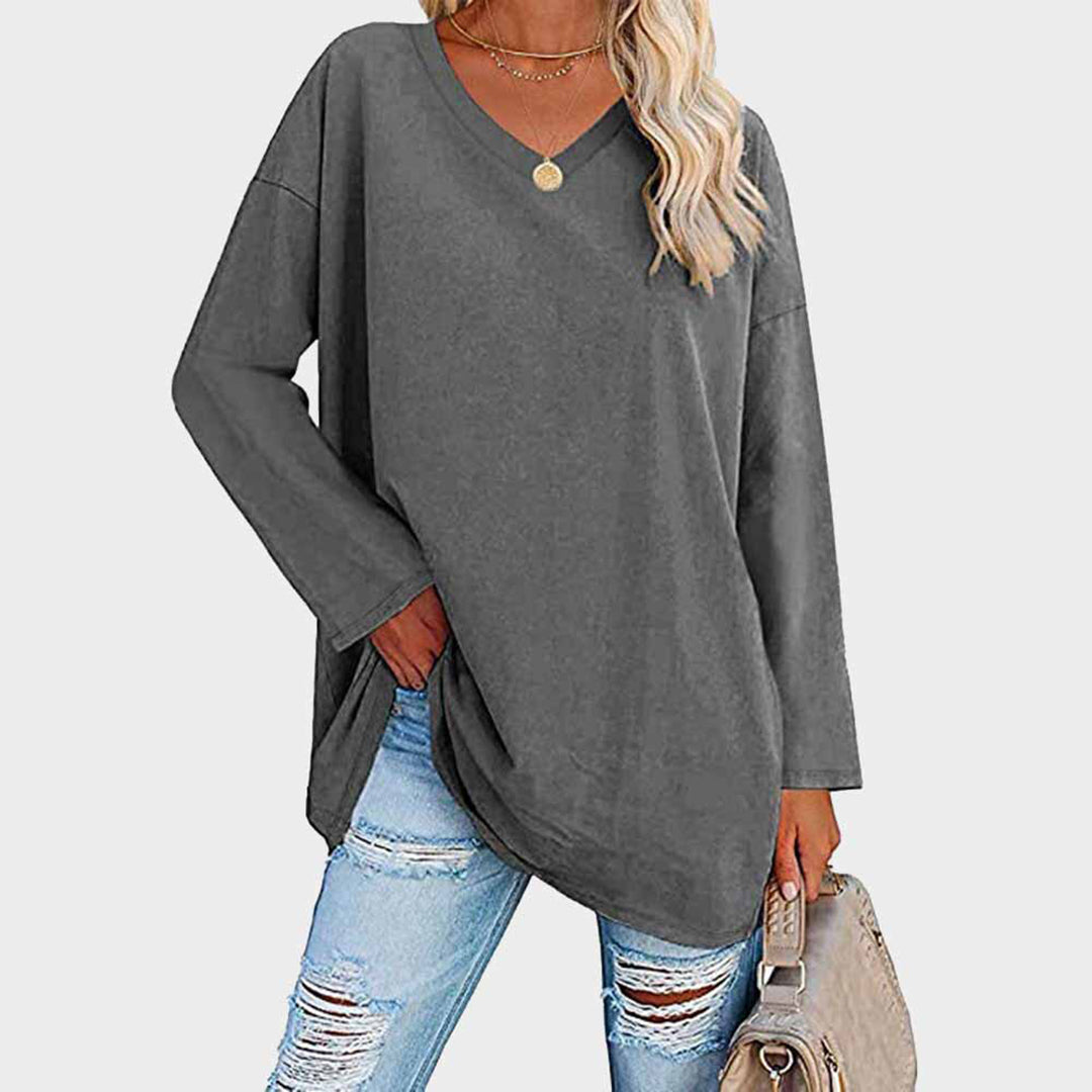 Elke | Loose Top V-Neck - White