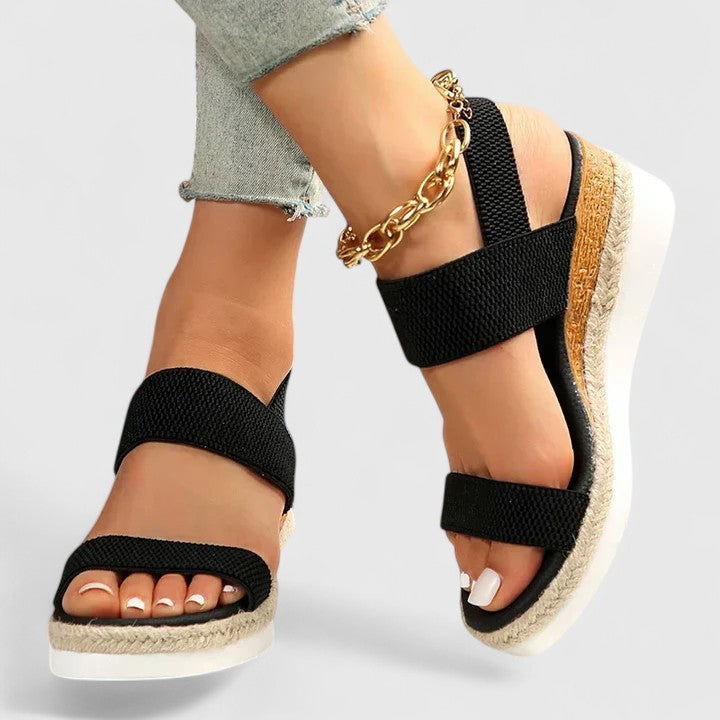 Merill | Orthopedic Sandals - Black Leather