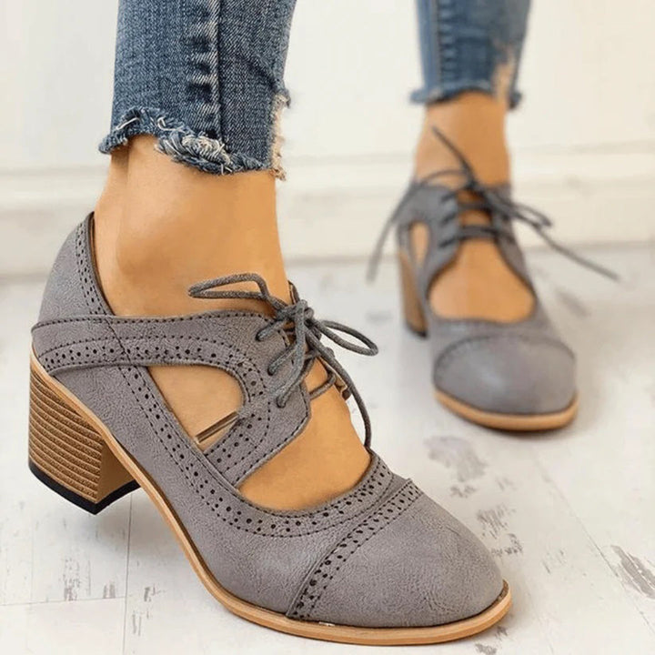 Paige | Women’s Heeled Lace-Up T-Strap Shoes