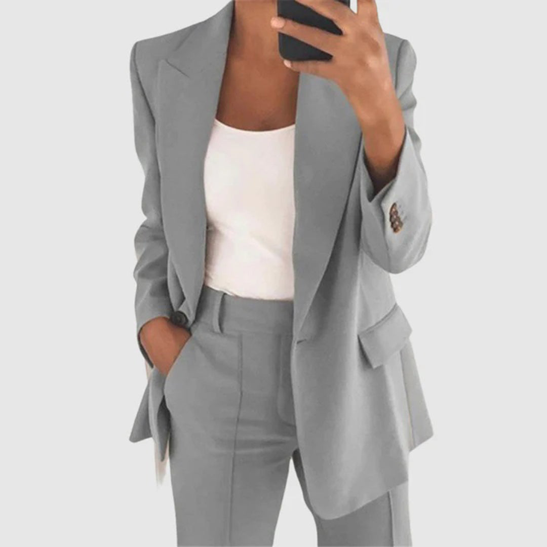 Florence | Blazer and Pants Set - Black Wool Blend