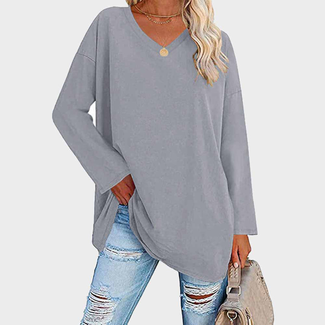 Elke | Loose Top V-Neck - White