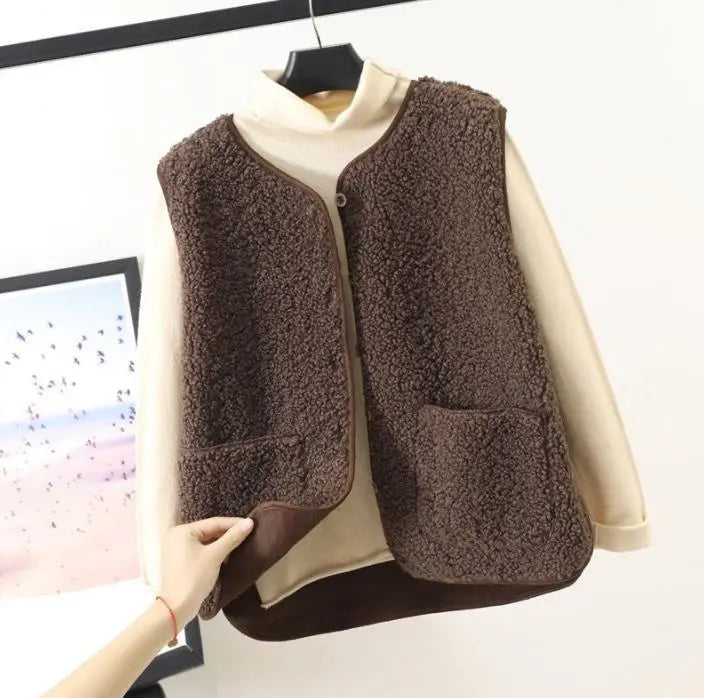 Sarah | Sleeveless Outerwear Vest - Relaxed Fit Cotton Blend