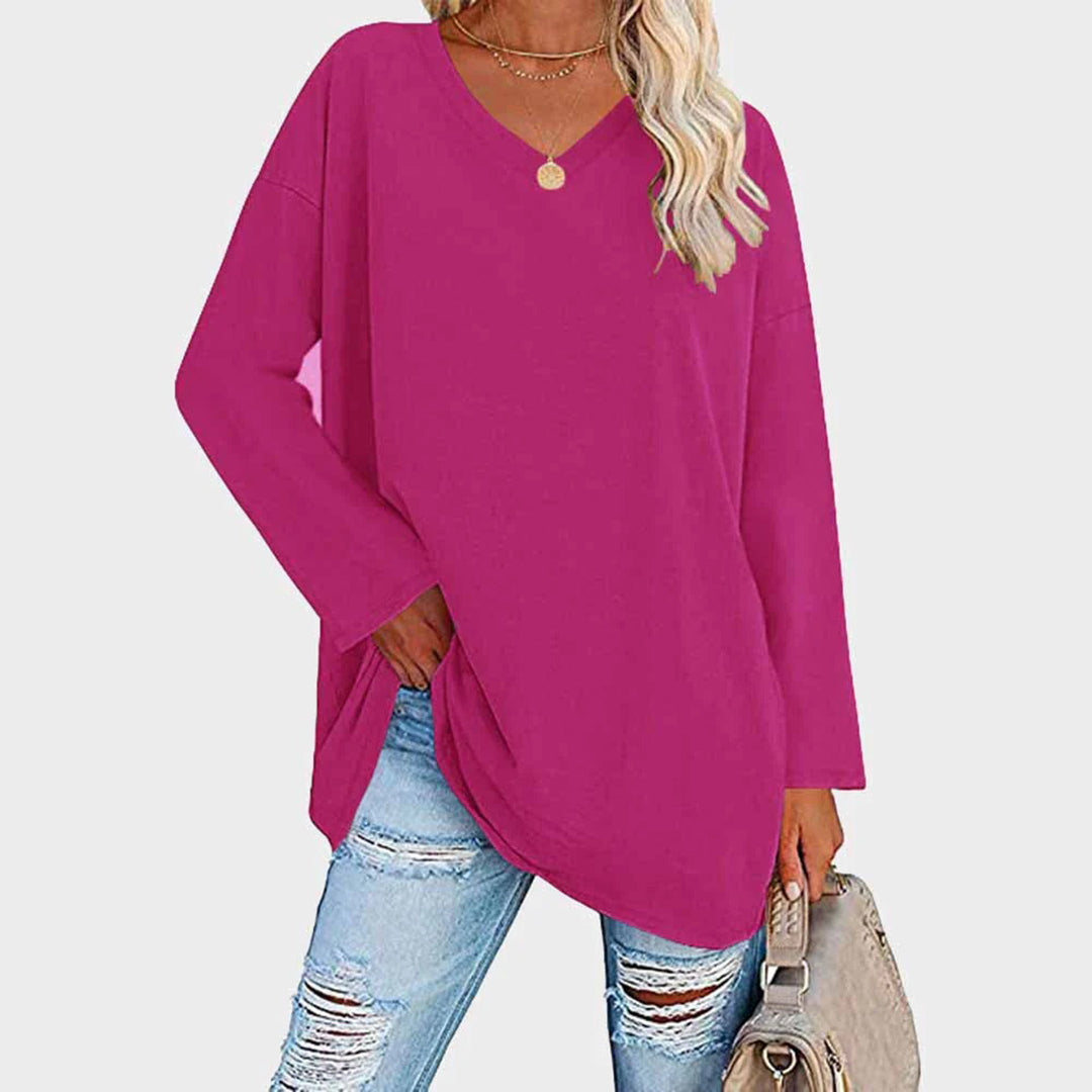 Elke | Loose Top V-Neck - White