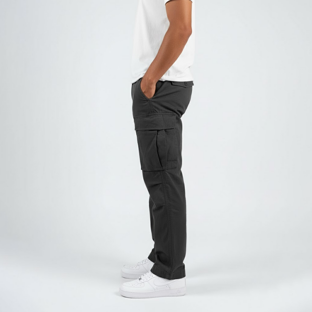 Benjamin | Relaxed Fit Cargo Pants - Black Cotton Streetwear