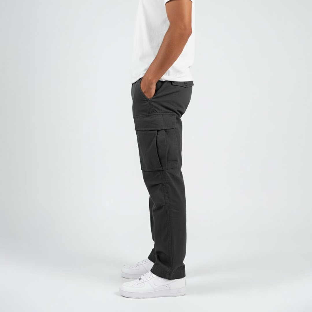 Benjamin | Relaxed Fit Cargo Pants - Black Cotton Streetwear