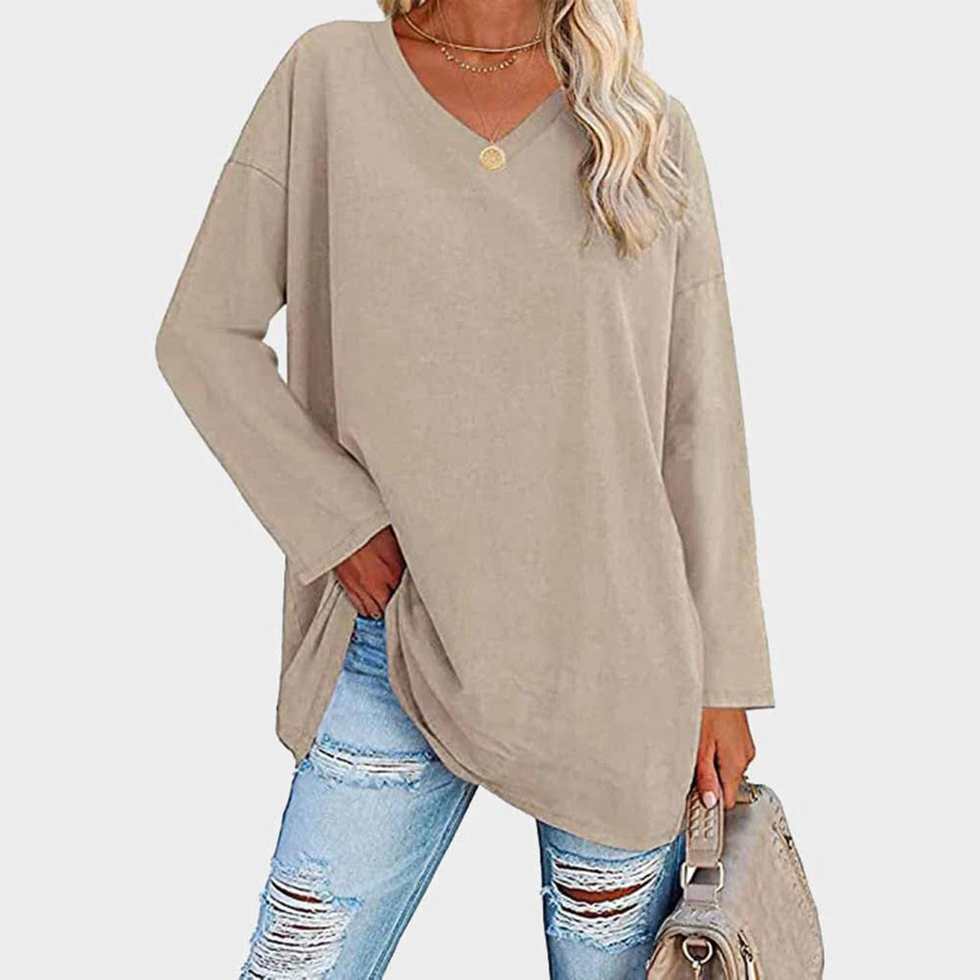 Elke | Loose Top V-Neck - White