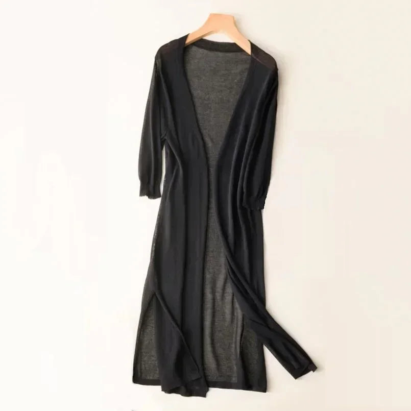 Danielle | Women's Casual Relaxed Fit Cardigan - Grey Knit