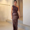 Nikkie | Maxi Dress - Elegant Silk Blend in Navy