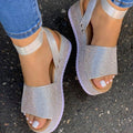 Amelia | Women's Platform Sandals - Summer - Beige Suede