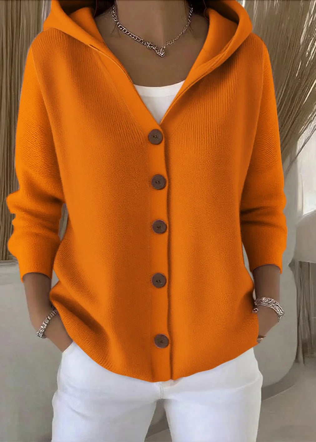 Zoey | Elegant Cardigan - Cashmere Blend - Light Grey