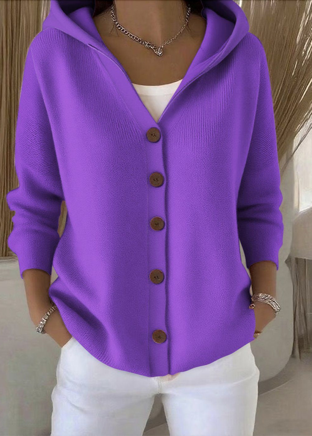 Zoey | Elegant Cardigan - Cashmere Blend - Light Grey