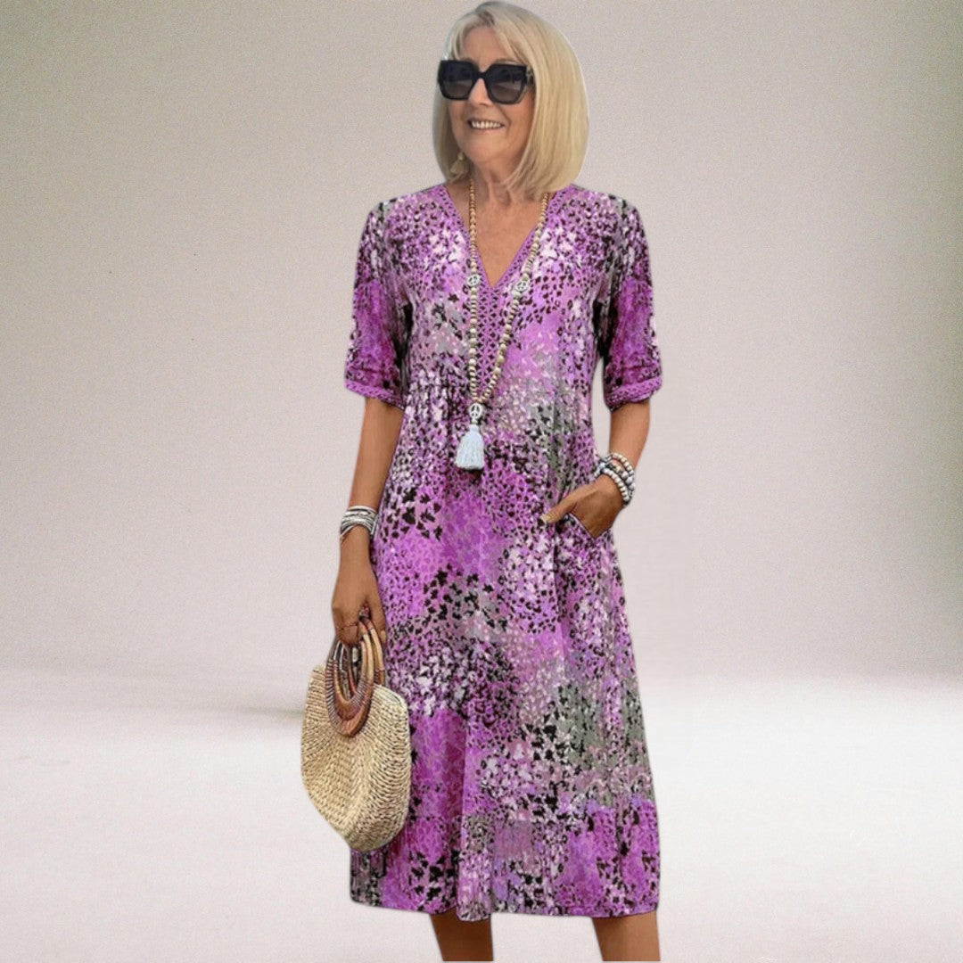 Faith | Midi Dress Floral Print Cotton Blend