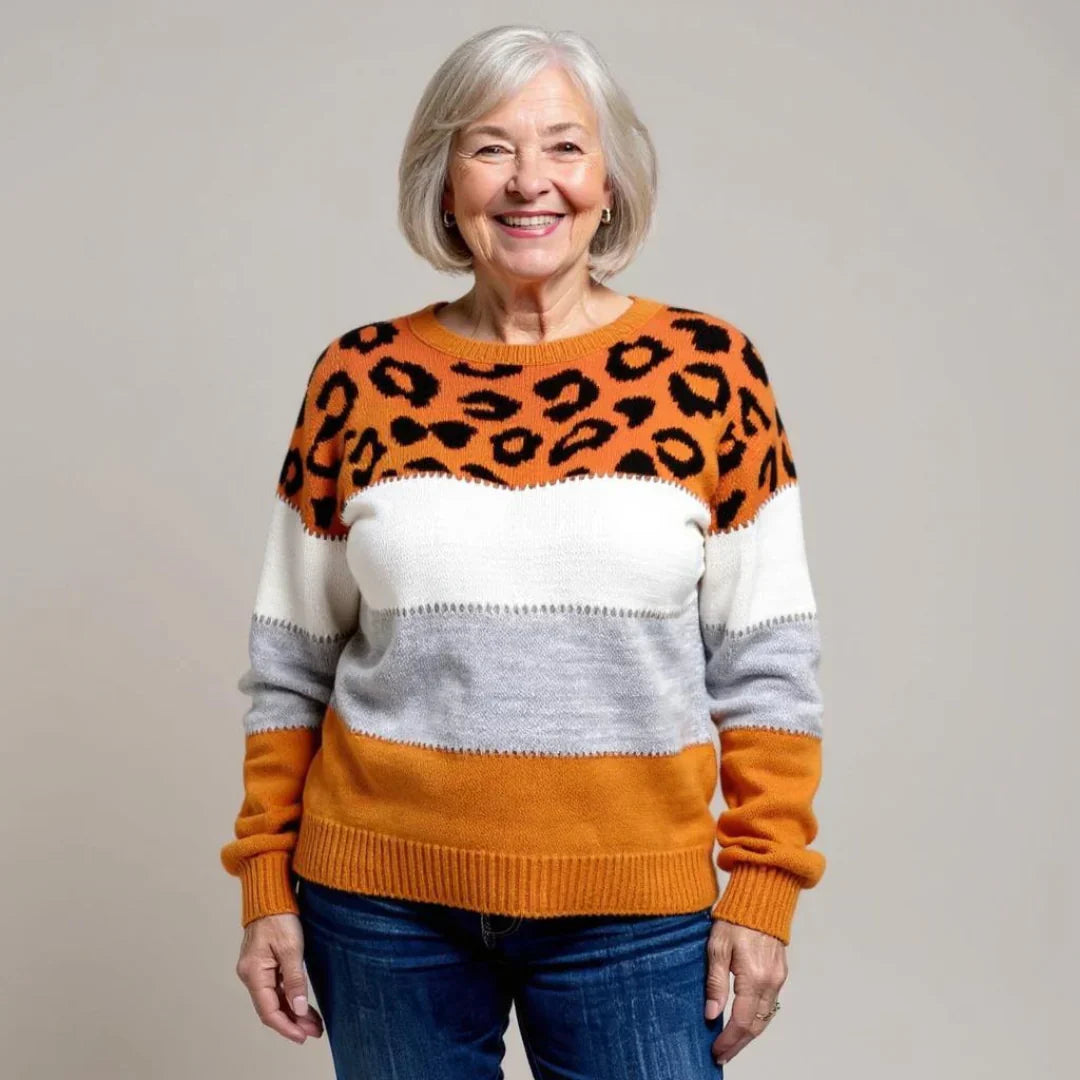 Pascalina | Casual Sweater Leopard Print Cotton Blend