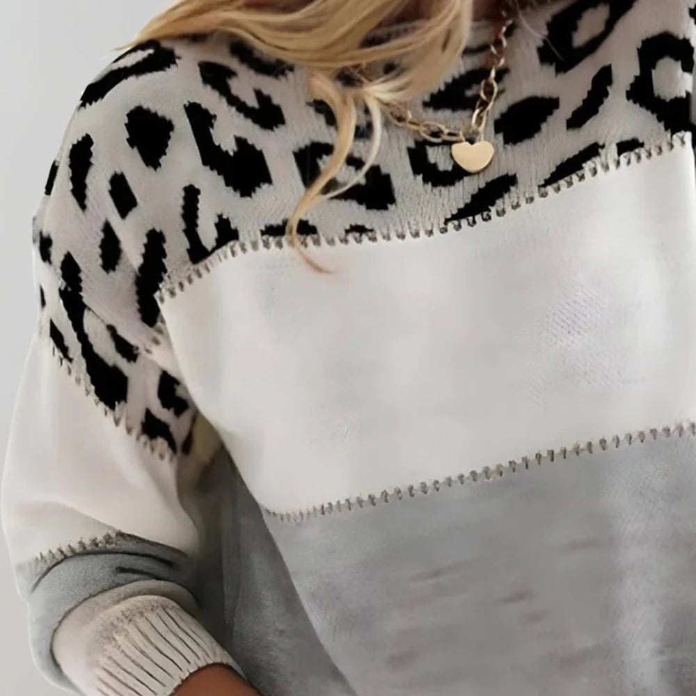 Pascalina | Casual Sweater Leopard Print Cotton Blend
