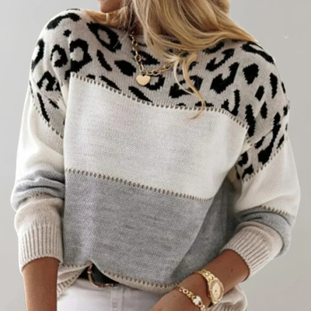 Pascalina | Casual Sweater Leopard Print Cotton Blend