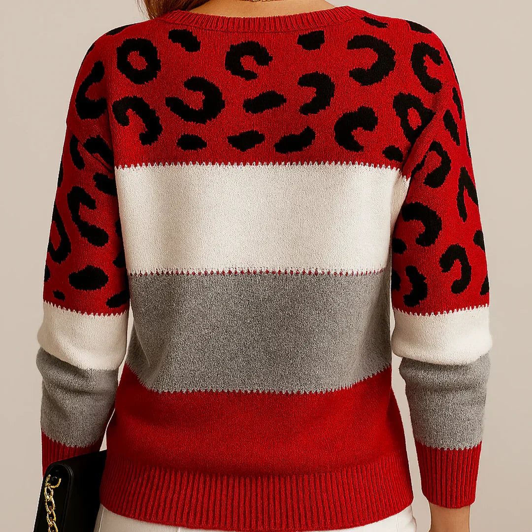 Pascalina | Casual Sweater Leopard Print Cotton Blend