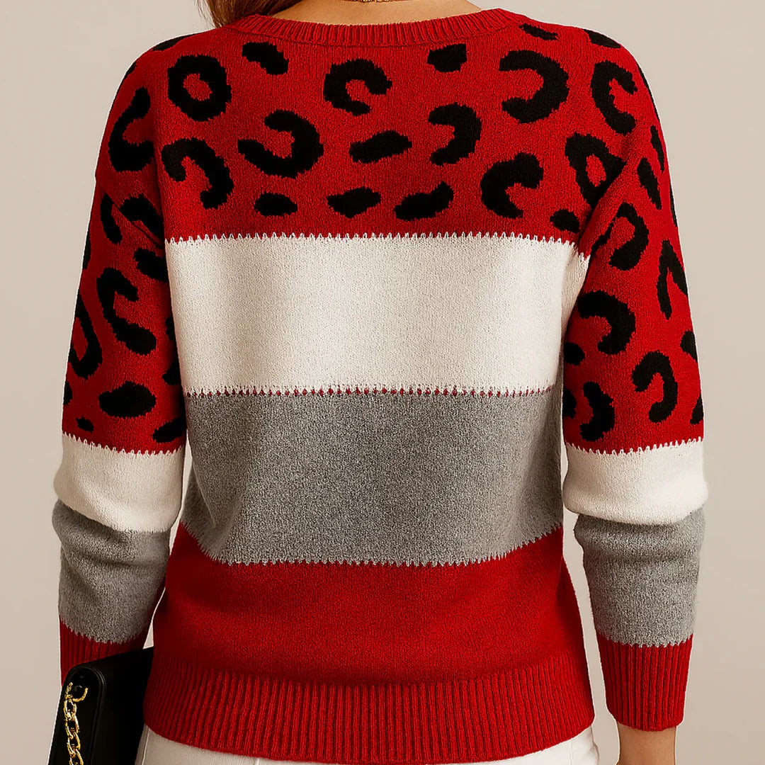 Pascalina | Casual Sweater Leopard Print Cotton Blend