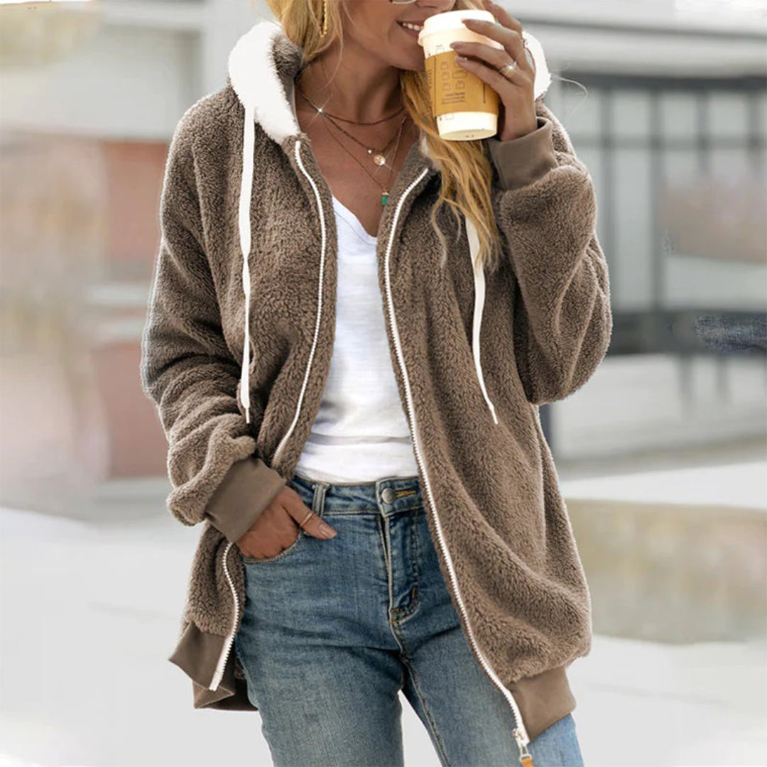 Emma | Fleece Hoodie Jacket - Autumn