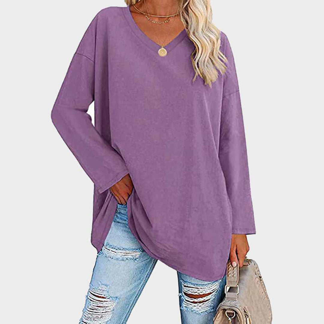 Elke | Loose Top V-Neck - White
