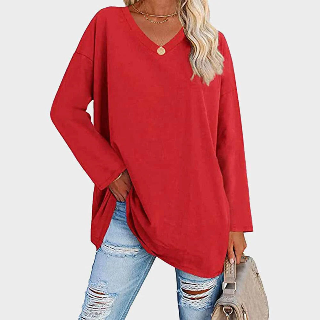 Elke | Loose Top V-Neck - White