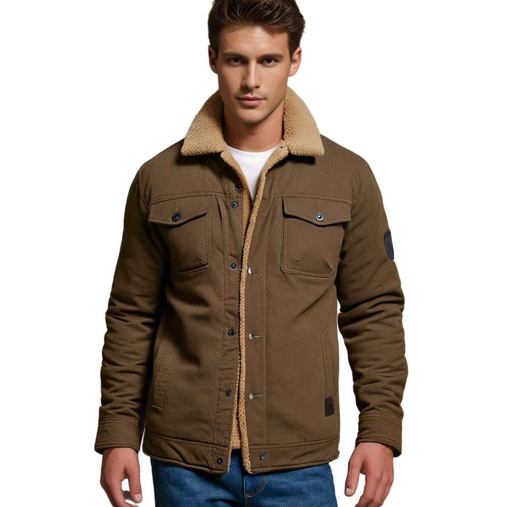 Oliver | Men's Sherpa-Lined Winter Jacket - Warm Black