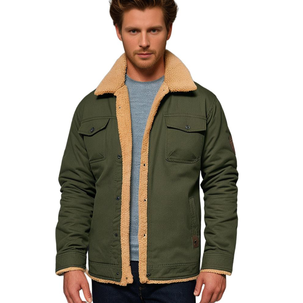 Oliver | Men's Sherpa-Lined Winter Jacket - Warm Black