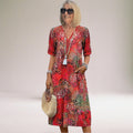Faith | Midi Dress Floral Print Cotton Blend