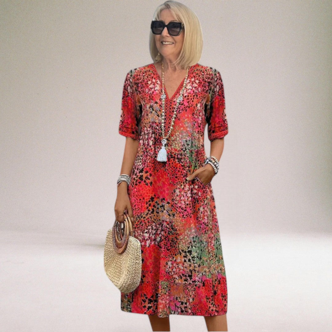 Faith | Midi Dress Floral Print Cotton Blend