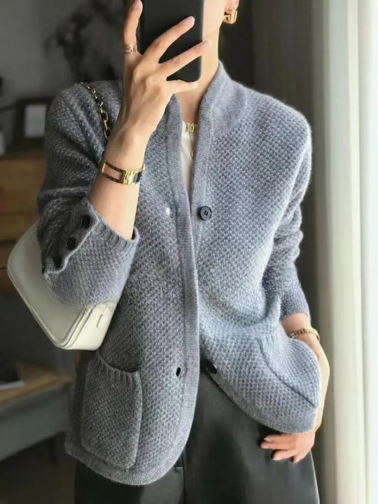 Jodi | Women's Winter Cardigan - Button Front Knit in Cream