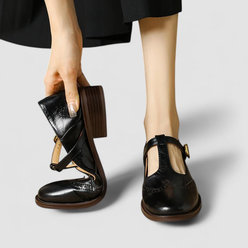Olivia | Orthopedic Mary Jane Shoes - Black Leather