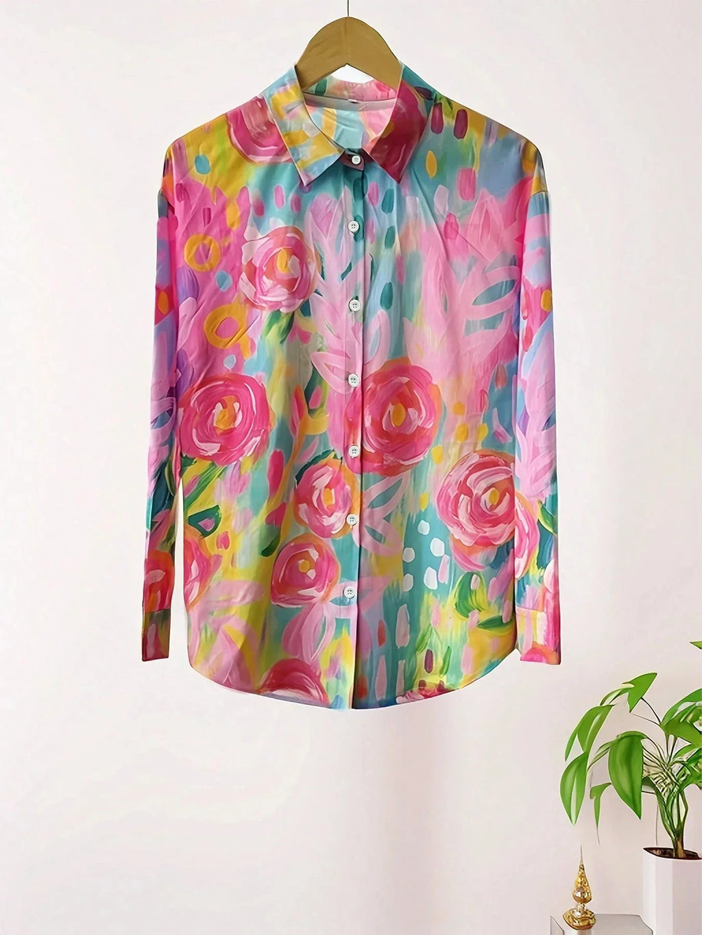 Alicia | Floral Print Button Front Blouse - Multicolor