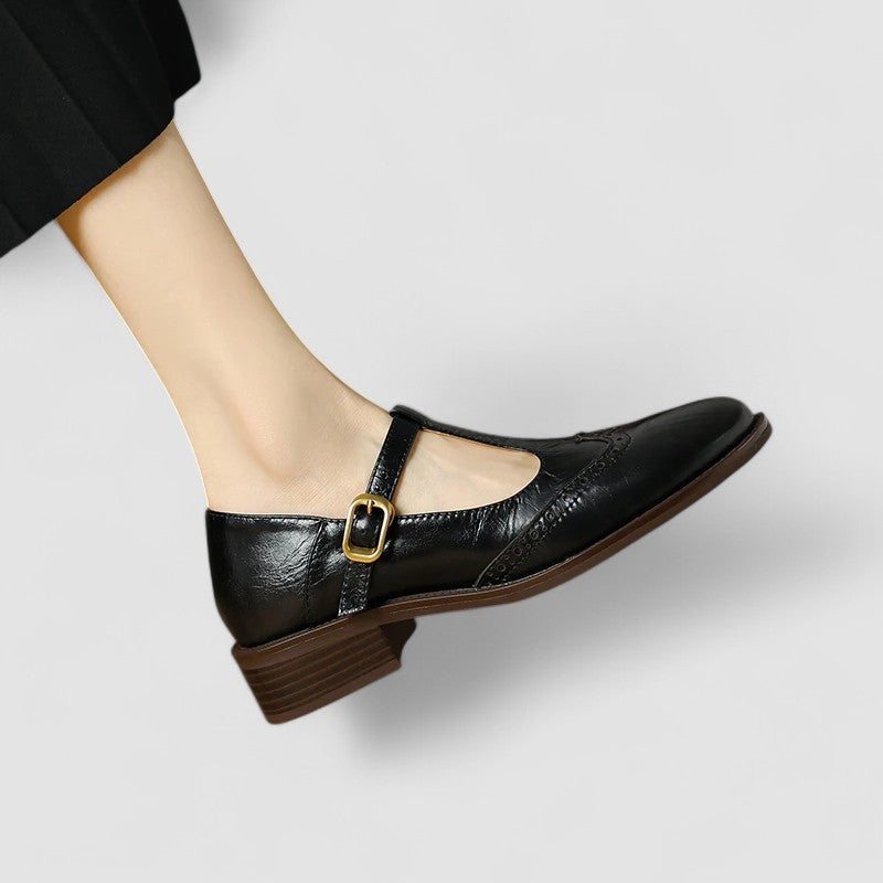 Olivia | Orthopedic Mary Jane Shoes - Black Leather